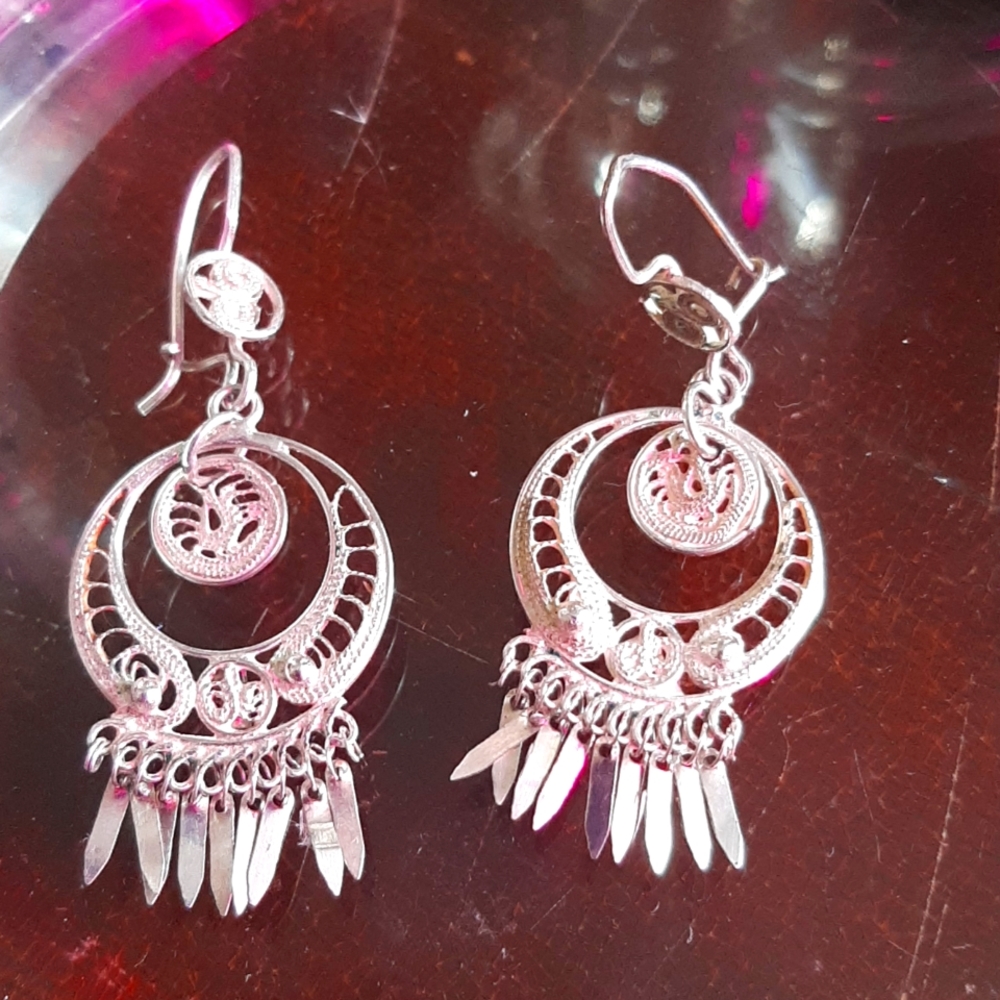 925 filigree sterling earrings